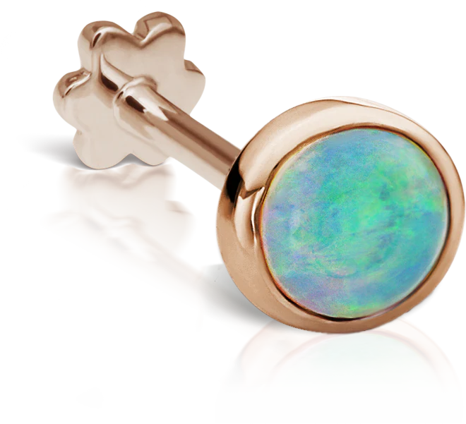 Opal Threaded Stud Earring With Titanium Backing - Image 42