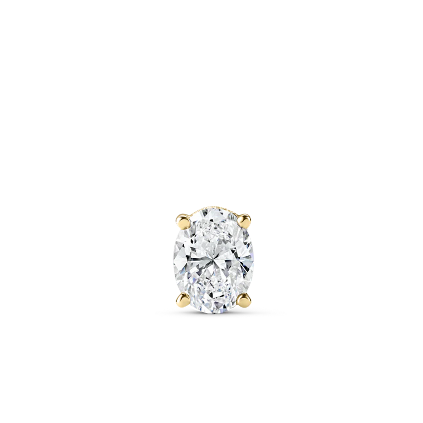 Oval Diamond Engraved Threaded Stud Earring With Titanium Backing - Image 6