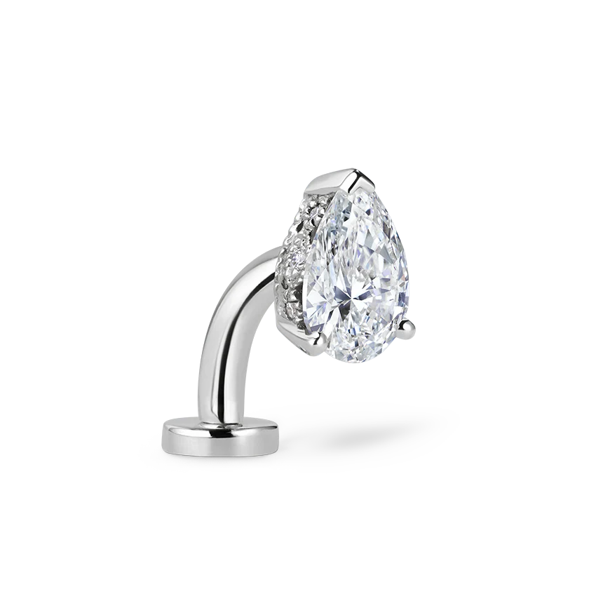 Pear Diamond Engraved Navel Floater - Image 10