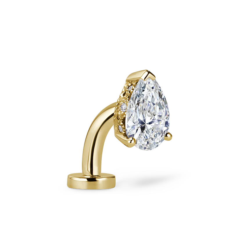 Pear Diamond Engraved Navel Floater - Image 22