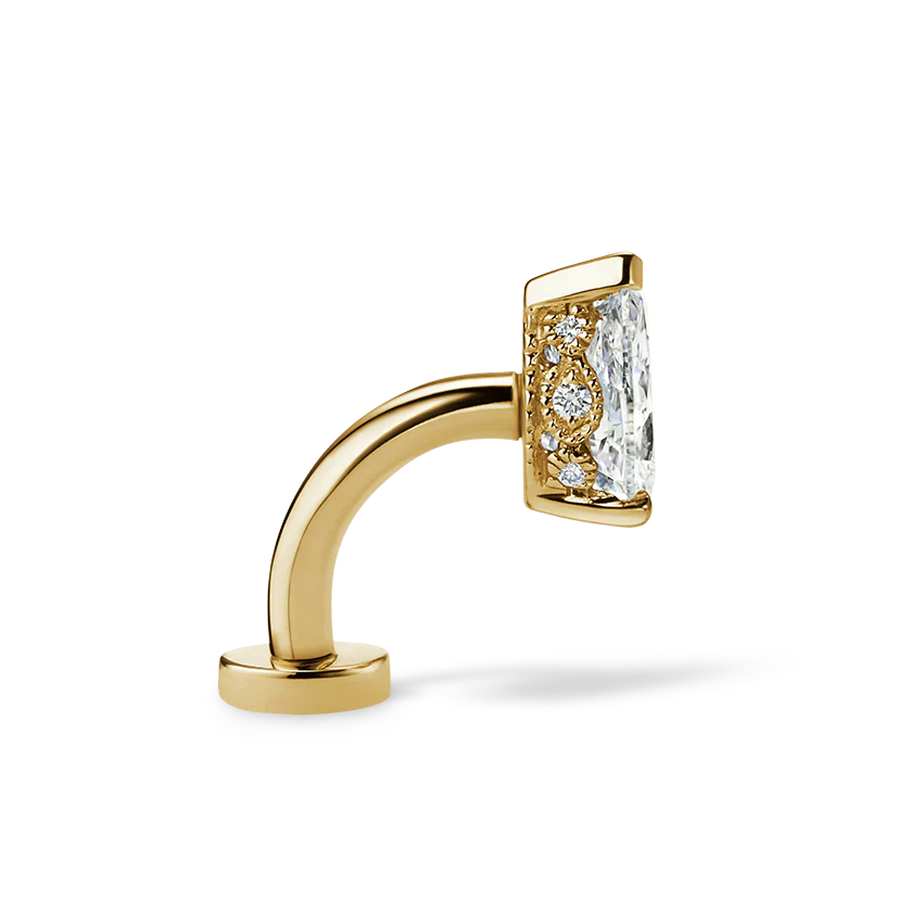 Pear Diamond Engraved Navel Floater - Image 24