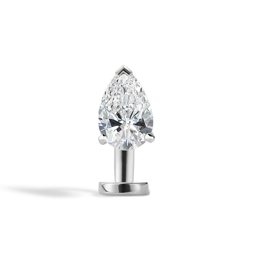 Pear Diamond Engraved Navel Floater - Image 3