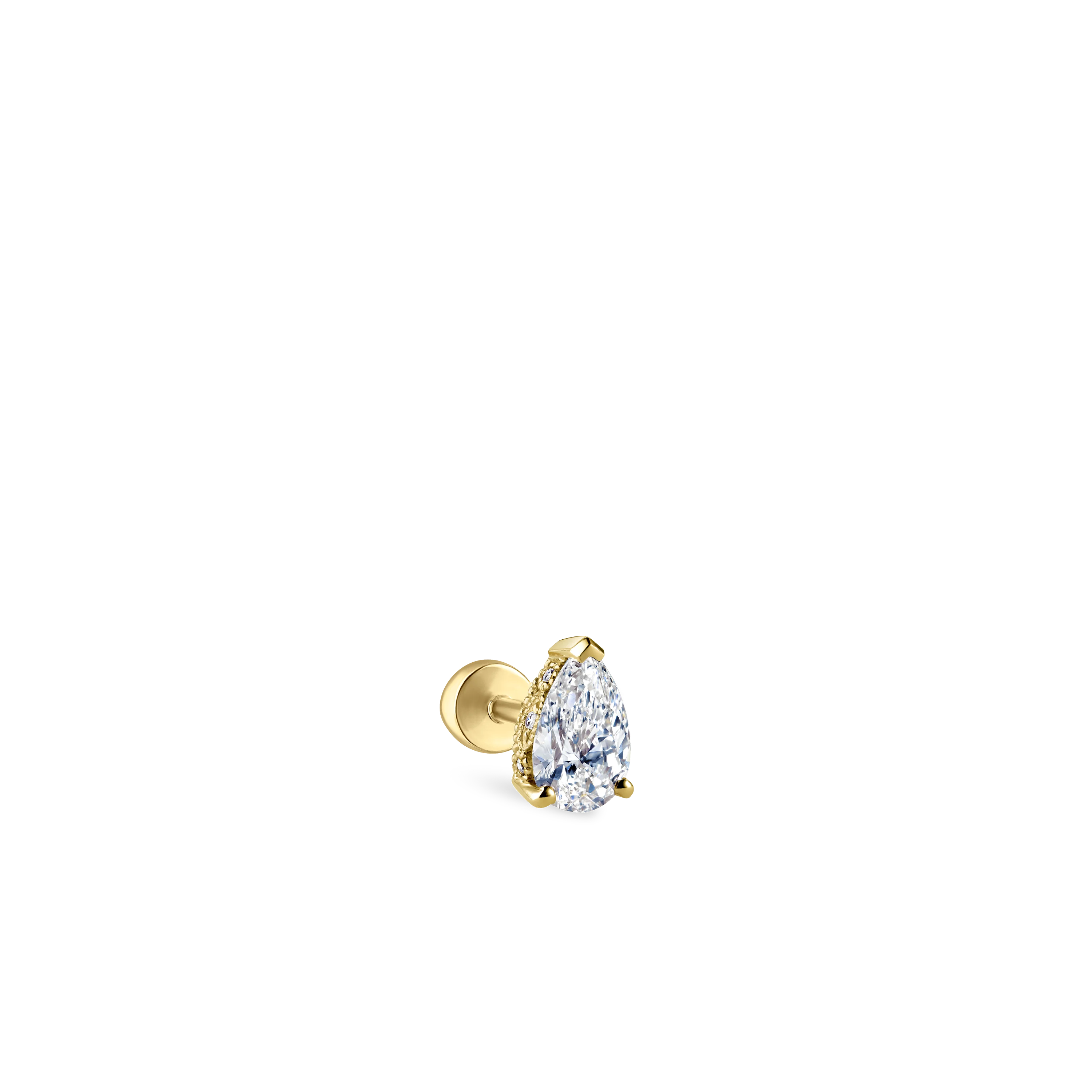 Pear Diamond Threaded Stud Earring, Diamond Back With Titanium Backing - Image 29