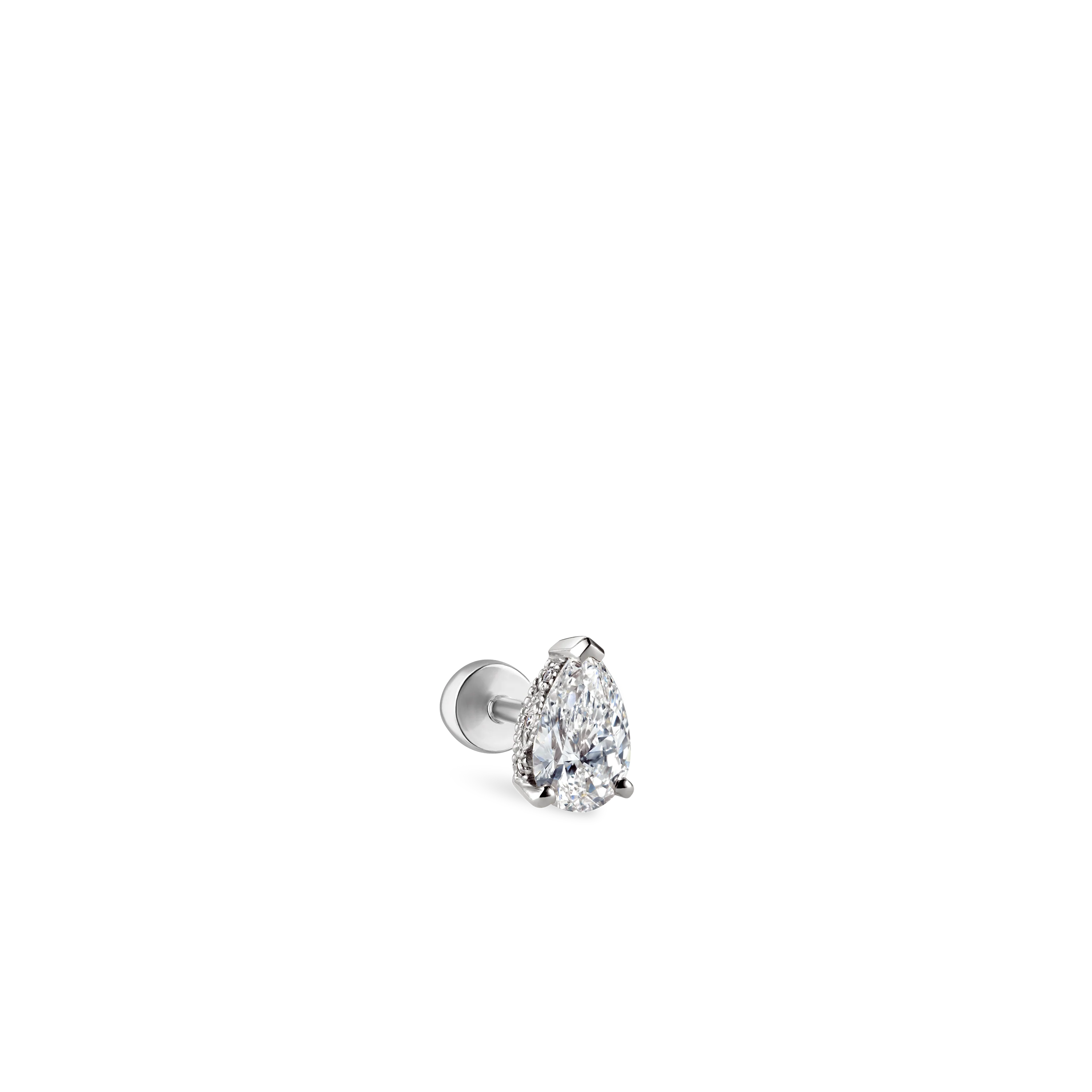 Pear Diamond Threaded Stud Earring, Diamond Back With Titanium Backing - Image 31