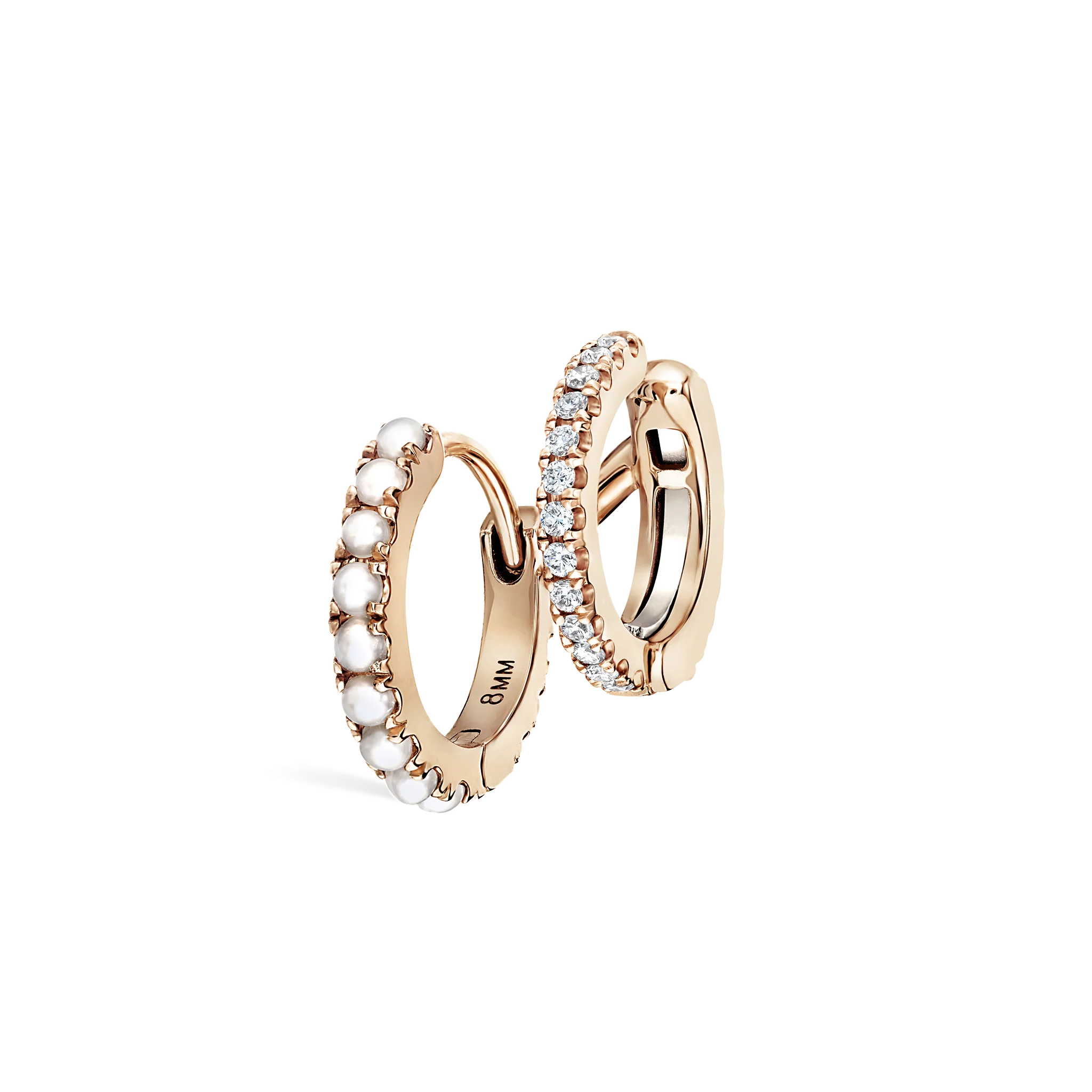 Pearl and Diamond Double Eternity Linked Hoop Earring and Cuff - Image 29