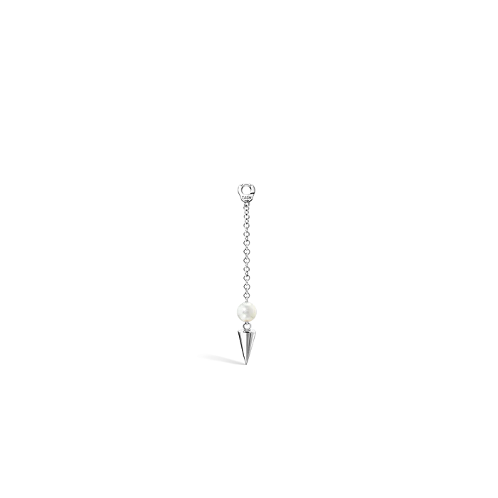 Pearl and Short Spike Pendulum Charm