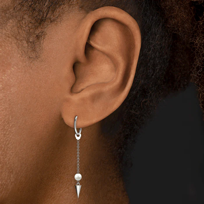 Pearl and Short Spike Pendulum Charm - Image 3