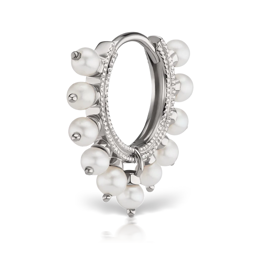 Pearl Coronet Hoop Earring - Image 10
