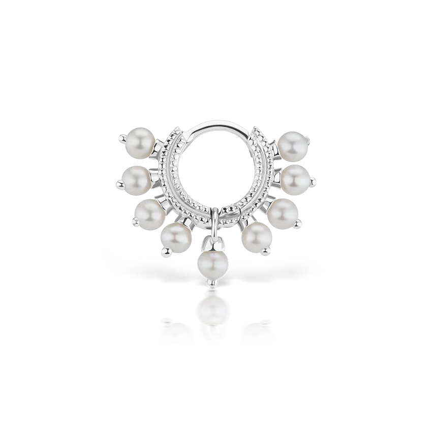 Pearl Coronet Hoop Earring - Image 3