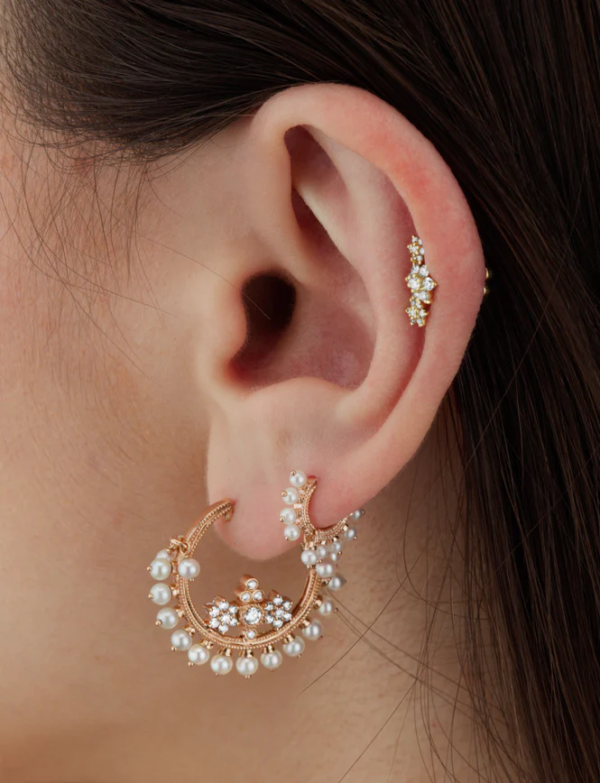 Pearl Coronet Hoop Earring - Image 38