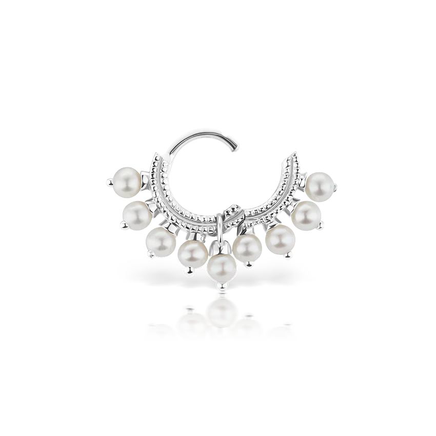Pearl Coronet Hoop Earring - Image 4