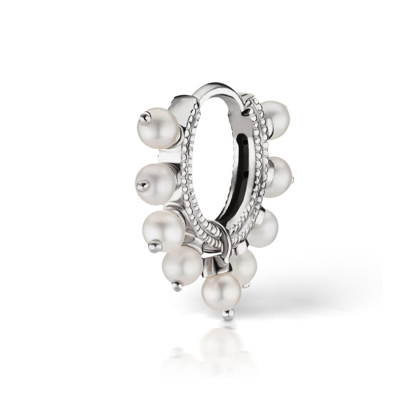 Pearl Coronet Hoop Earring - Image 6