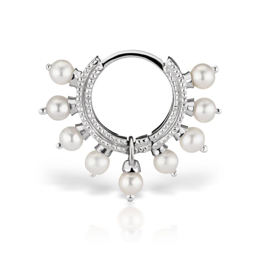 Pearl Coronet Hoop Earring - Image 7
