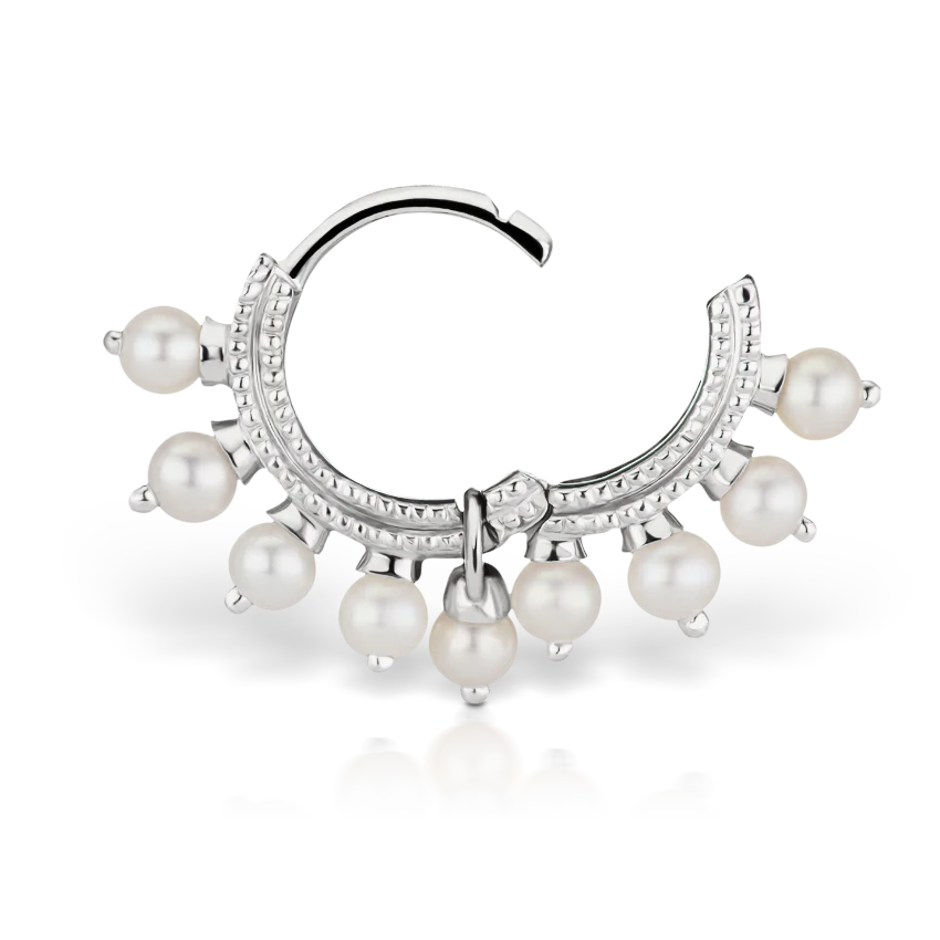 Pearl Coronet Hoop Earring - Image 8