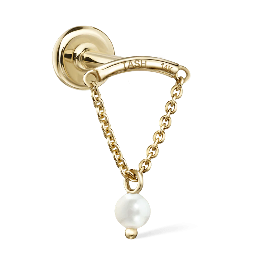 Pearl Drape Threaded Stud Earring - Image 9