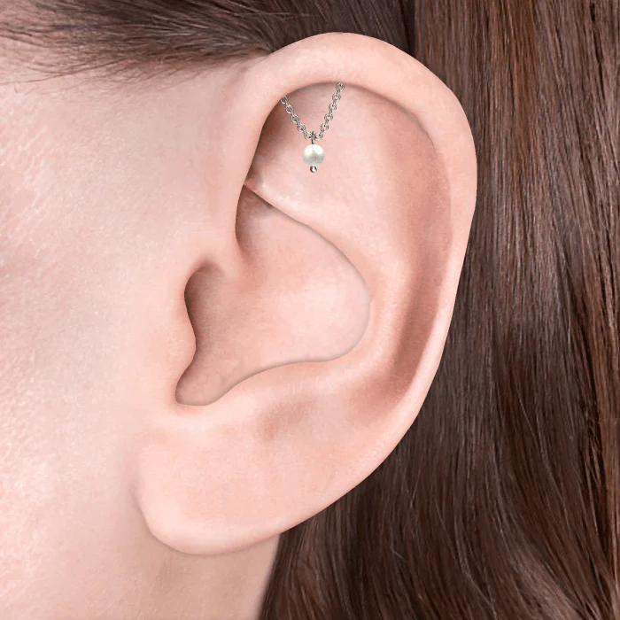 Pearl Drape Threaded Stud Earring With Titanium Backing - Image 19