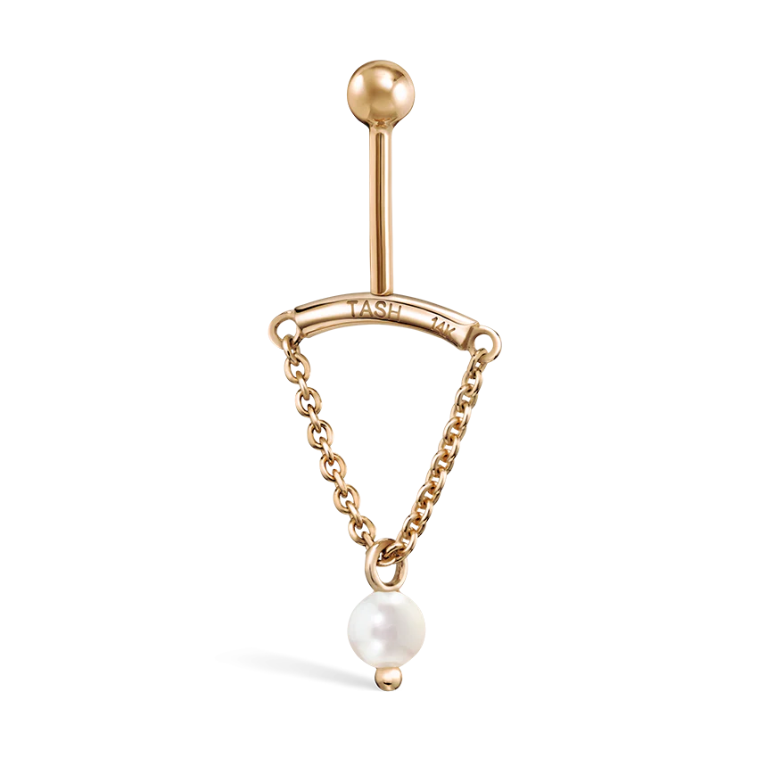Pearl Drape Threaded Stud Earring With Titanium Backing - Image 21