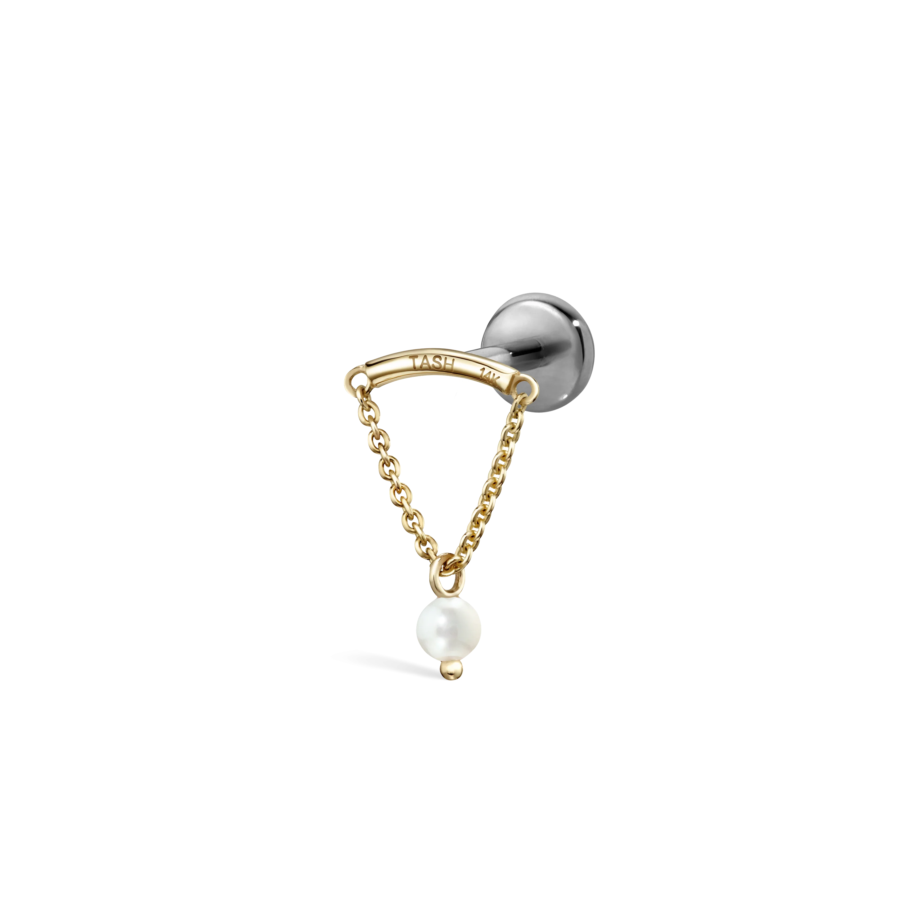 Pearl Drape Threaded Stud Earring With Titanium Backing - Image 24
