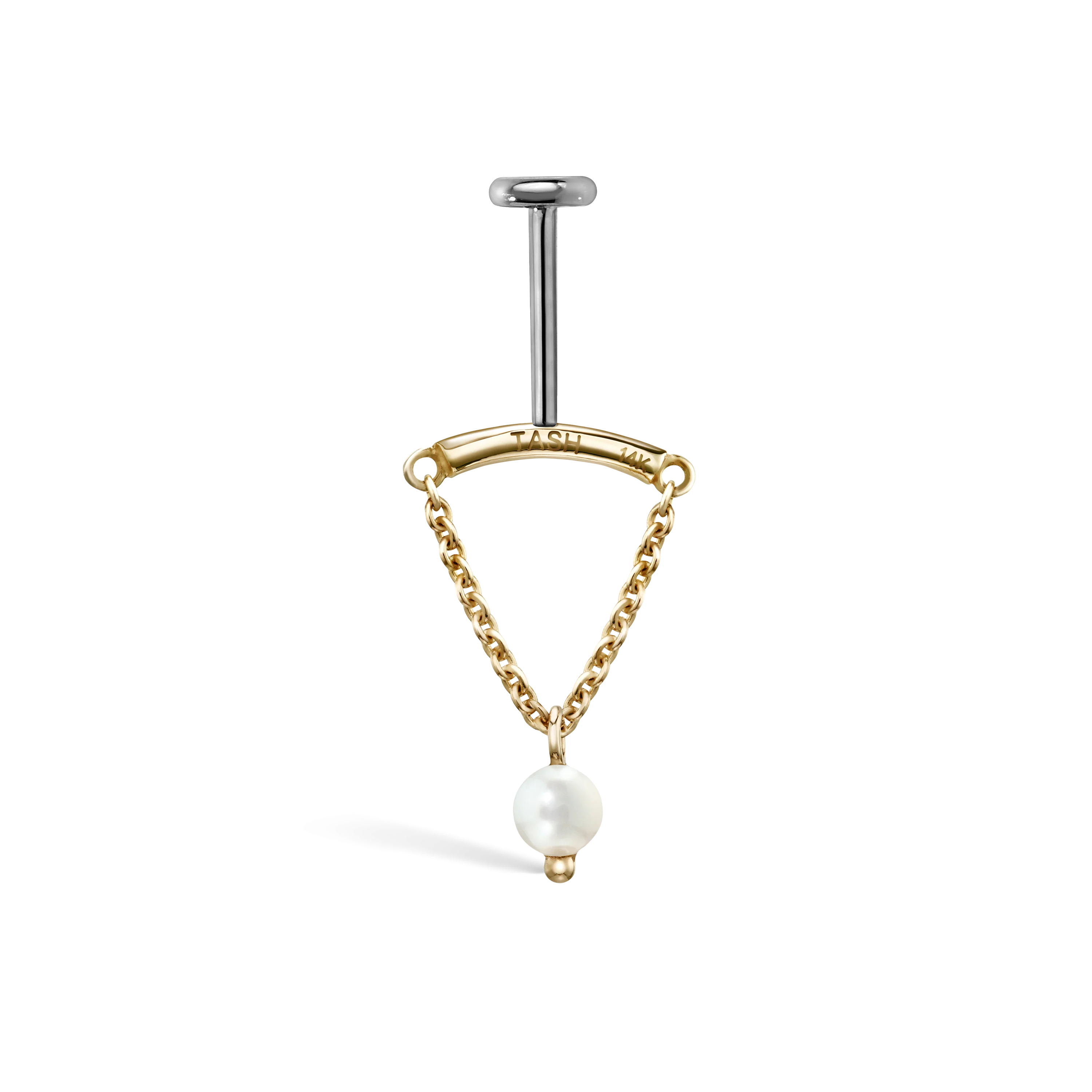 Pearl Drape Threaded Stud Earring With Titanium Backing - Image 25