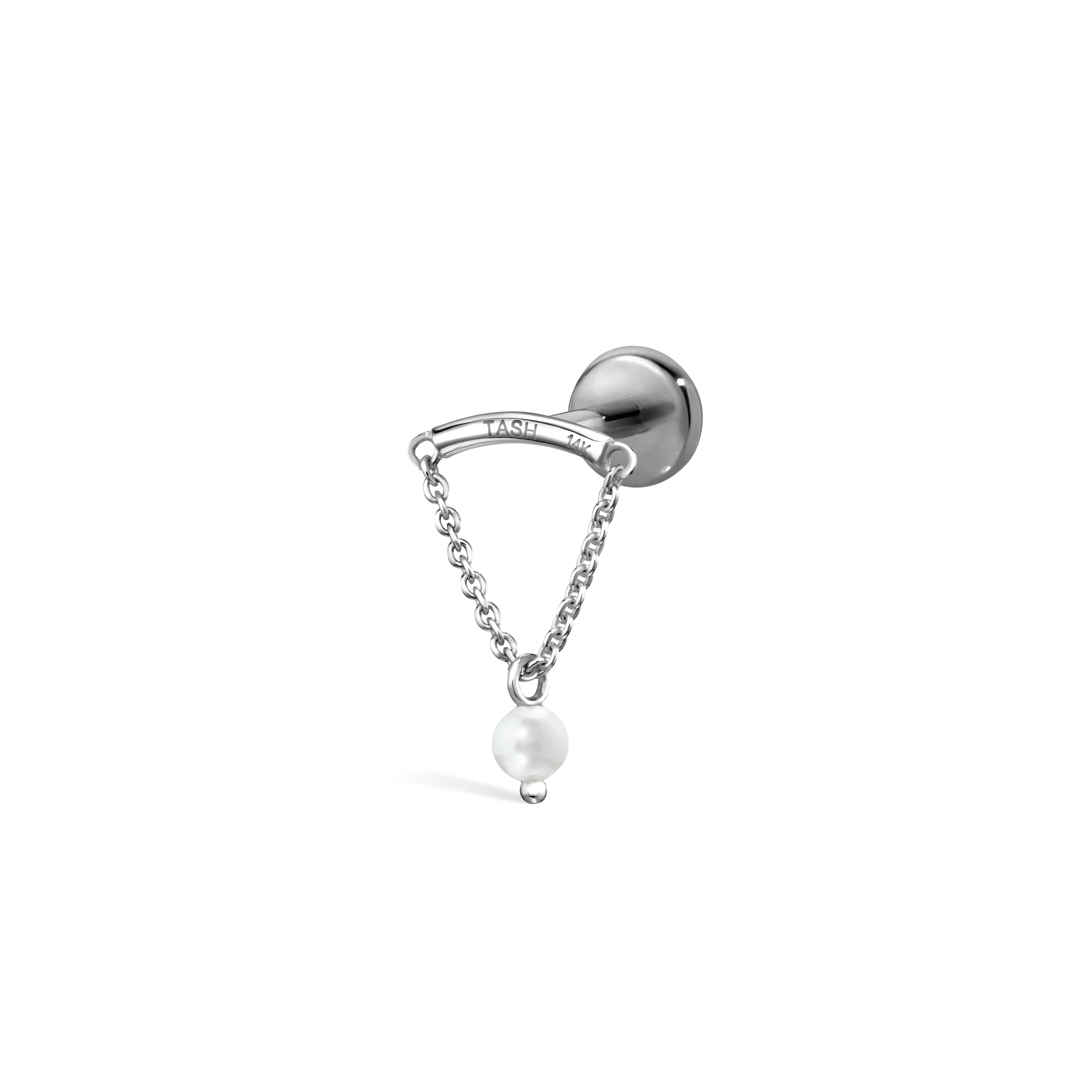 Pearl Drape Threaded Stud Earring With Titanium Backing - Image 26