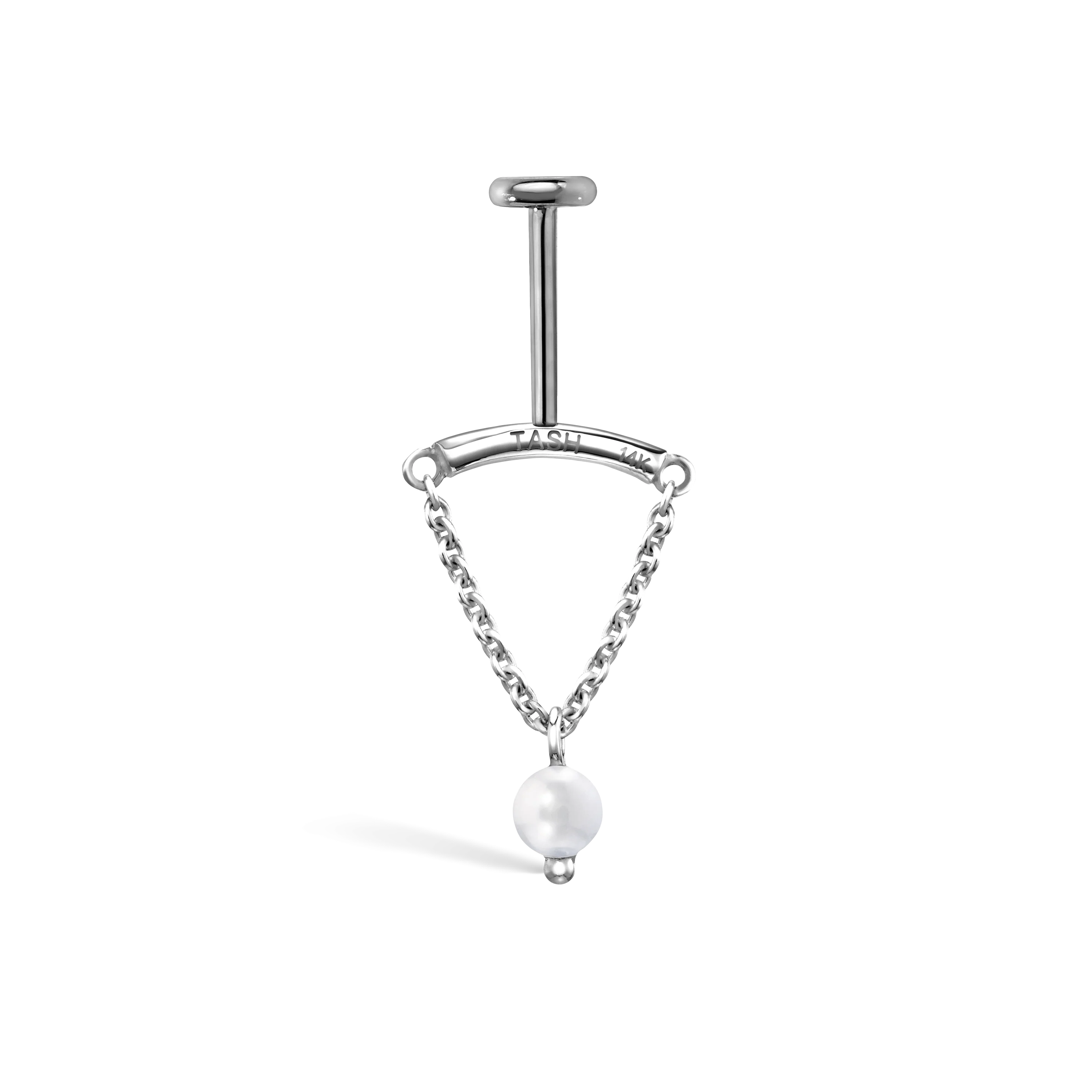Pearl Drape Threaded Stud Earring With Titanium Backing - Image 27