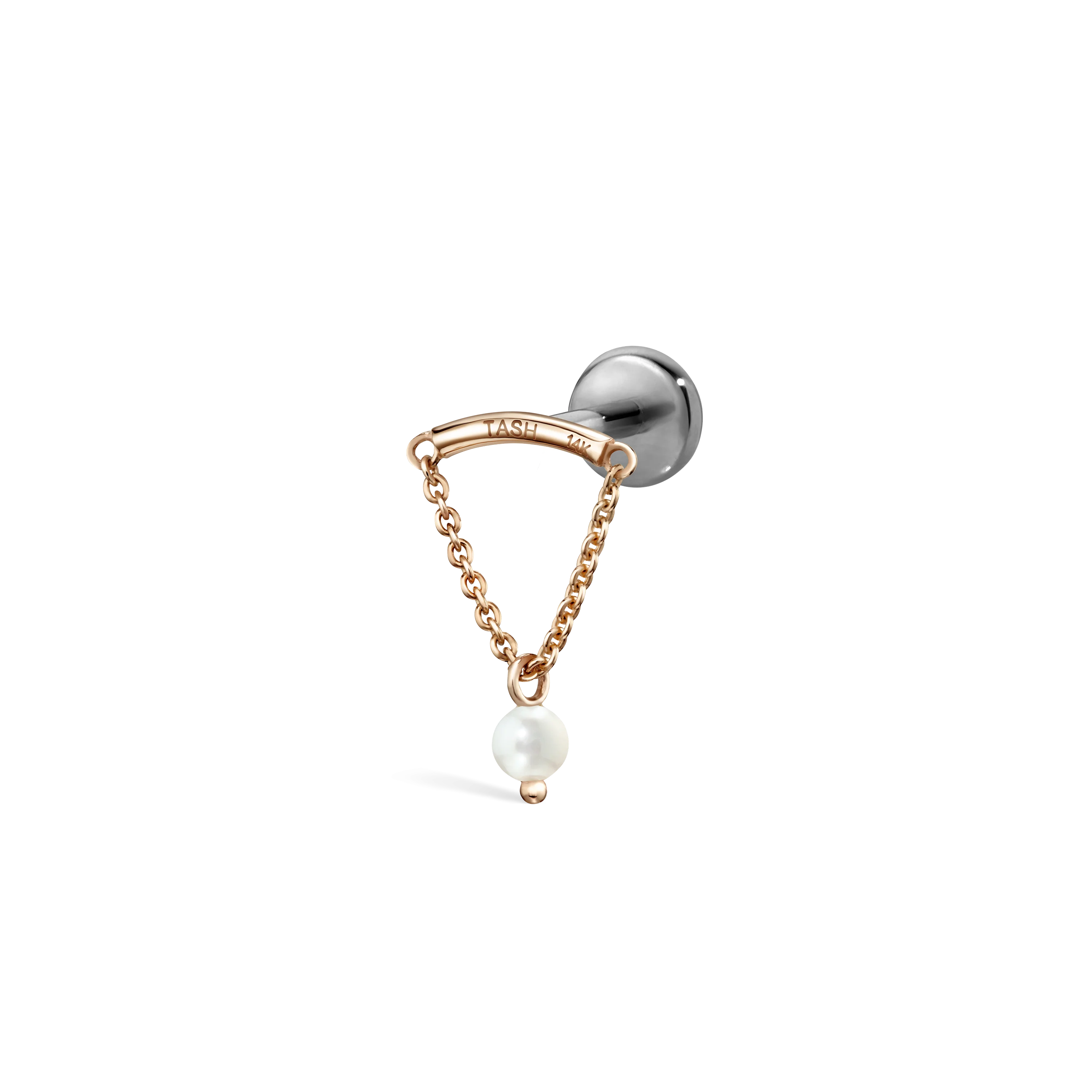Pearl Drape Threaded Stud Earring With Titanium Backing - Image 28