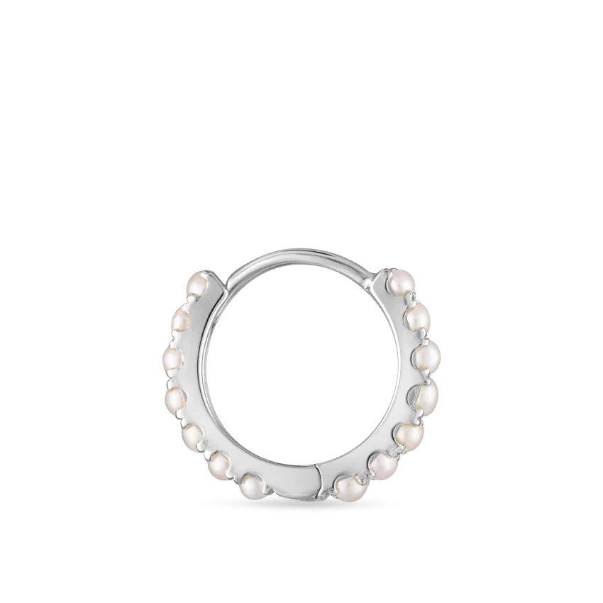 Pearl Eternity Hoop Earring - Image 11