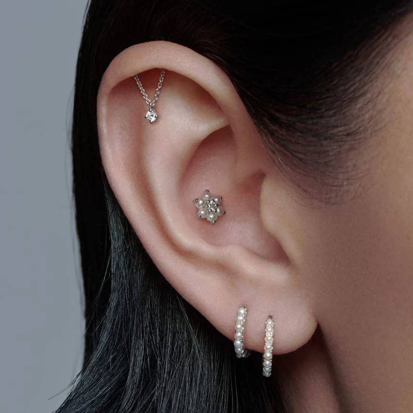Pearl Eternity Hoop Earring - Image 44