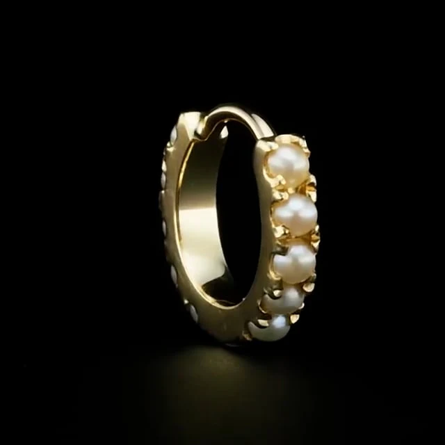 Pearl Eternity Hoop Earring - Image 5