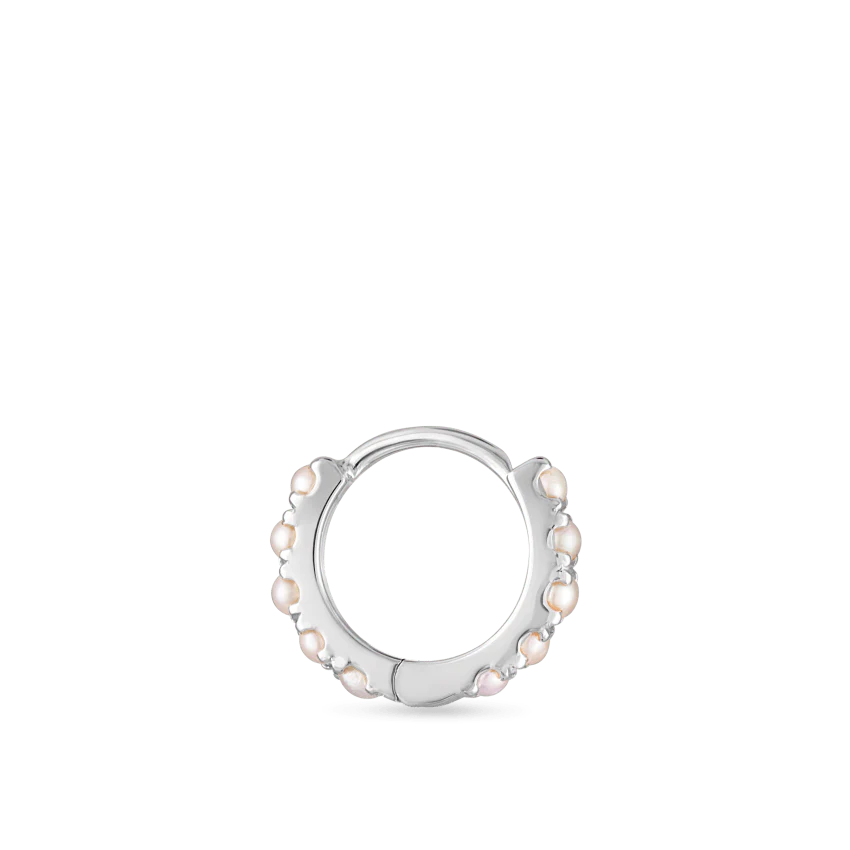 Pearl Eternity Hoop Earring - Image 6