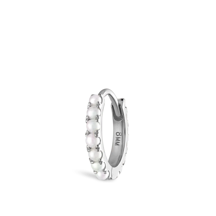 Pearl Eternity Hoop Earring - Image 8