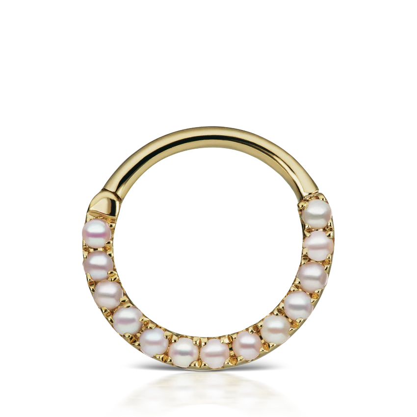 Pearl Horizontal Eternity Hoop Earring - Image 19
