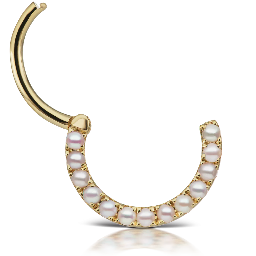 Pearl Horizontal Eternity Hoop Earring - Image 20