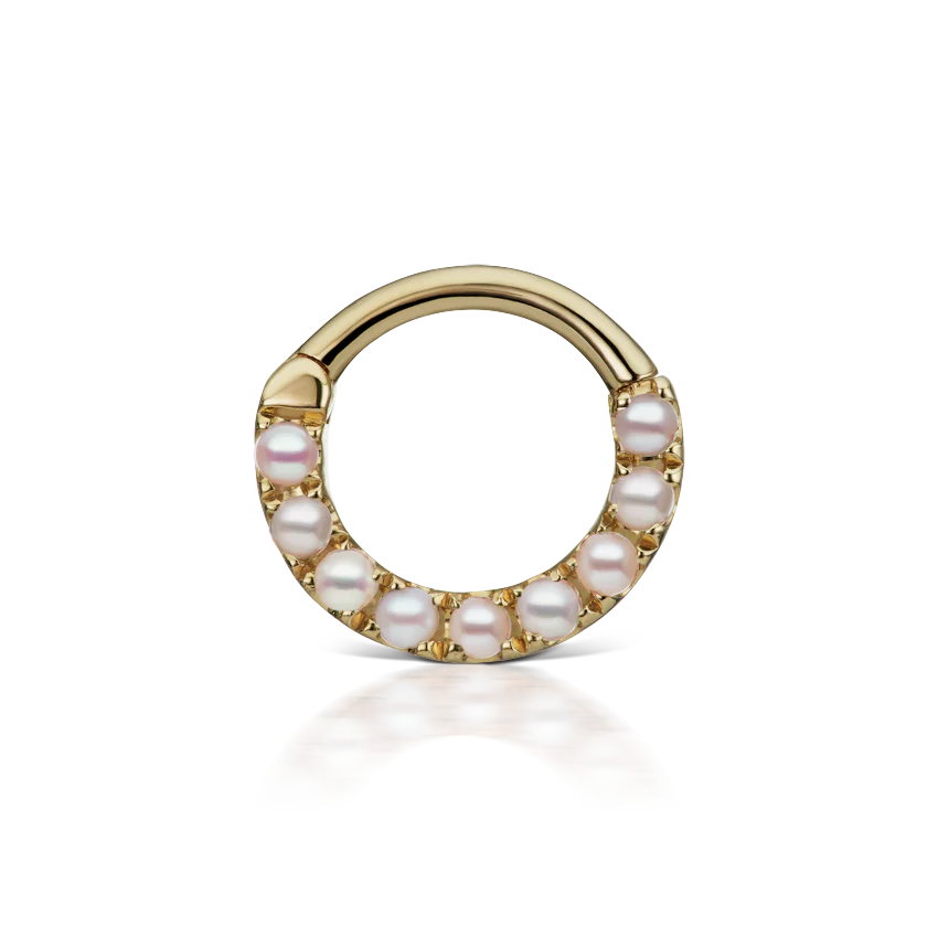 Pearl Horizontal Eternity Hoop Earring - Image 21
