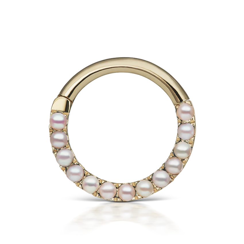 Pearl Horizontal Eternity Hoop Earring - Image 24
