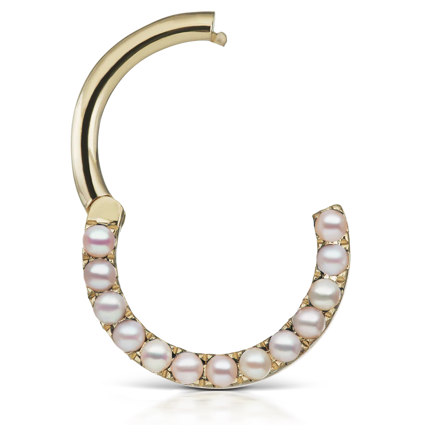 Pearl Horizontal Eternity Hoop Earring - Image 25