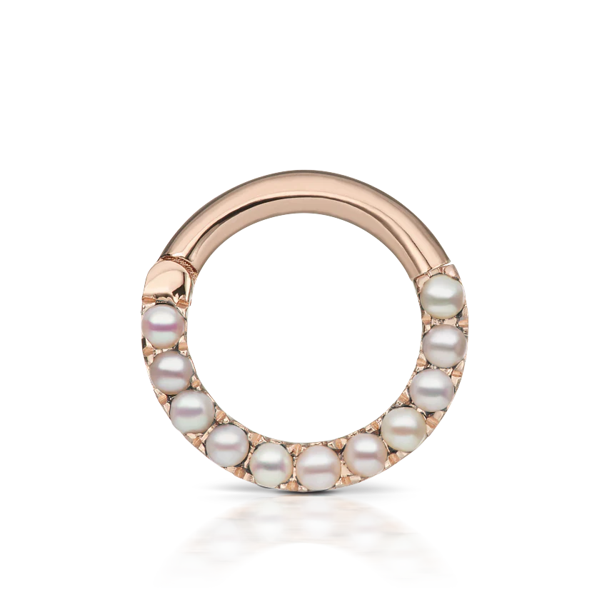 Pearl Horizontal Eternity Hoop Earring - Image 28
