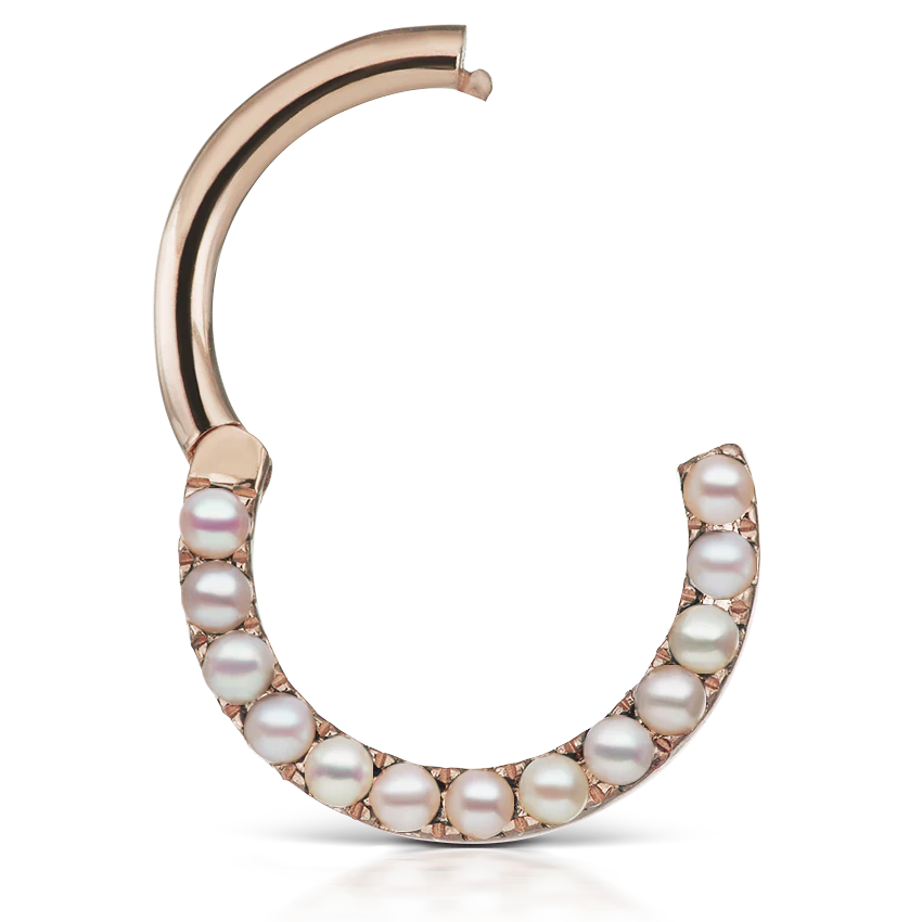 Pearl Horizontal Eternity Hoop Earring - Image 31