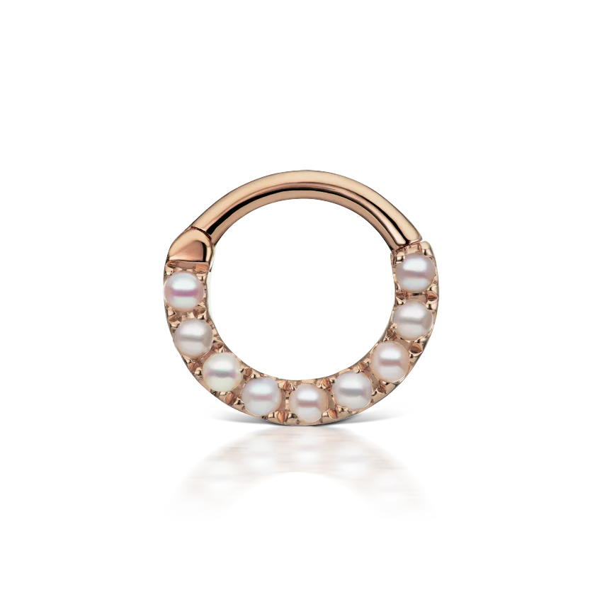 Pearl Horizontal Eternity Hoop Earring - Image 32