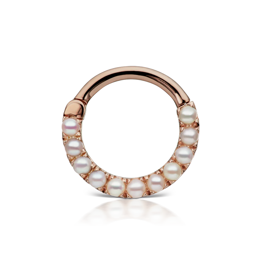 Pearl Horizontal Eternity Hoop Earring - Image 35