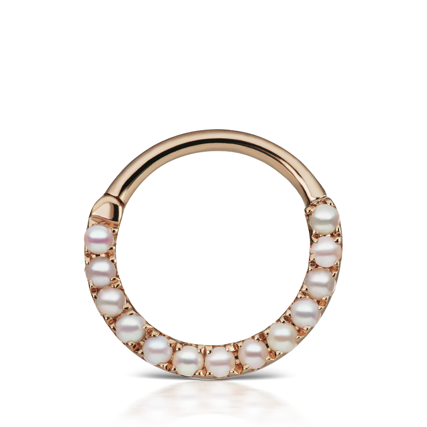Pearl Horizontal Eternity Hoop Earring - Image 39