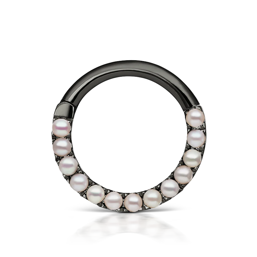 Pearl Horizontal Eternity Hoop Earring - Image 43