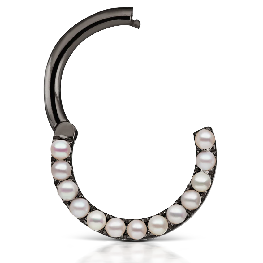 Pearl Horizontal Eternity Hoop Earring - Image 44