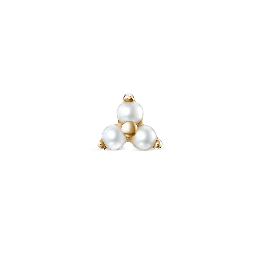 Pearl Trinity Threaded Stud Earring - Image 12
