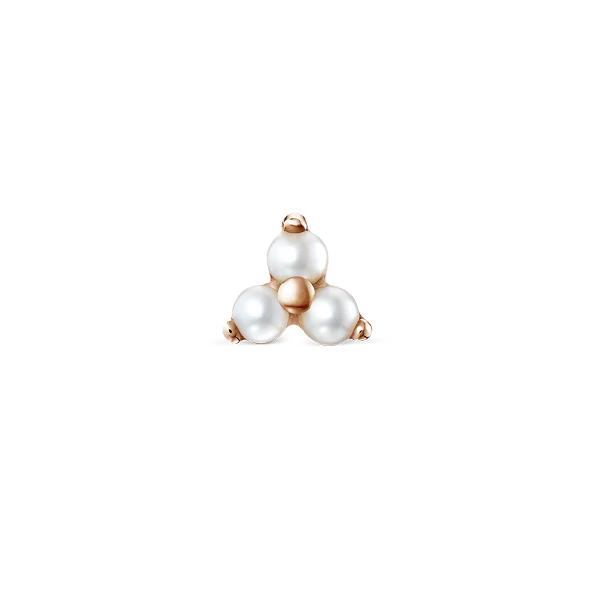 Pearl Trinity Threaded Stud Earring - Image 16