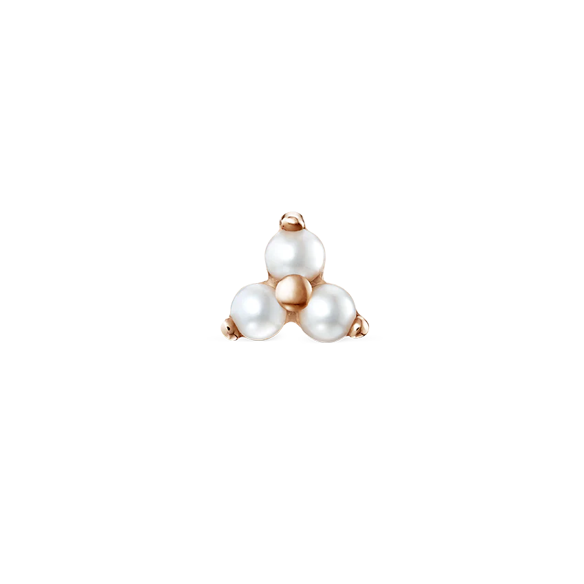 Pearl Trinity Threaded Stud Earring - Image 19