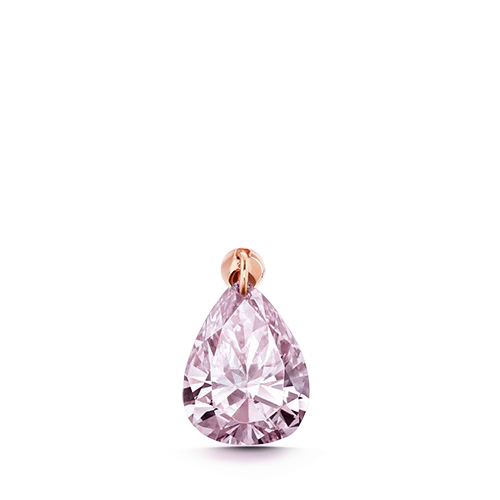 Natural Pink Pear Floating Diamond Threaded Charm Earring With Titanium Backing - Image 5
