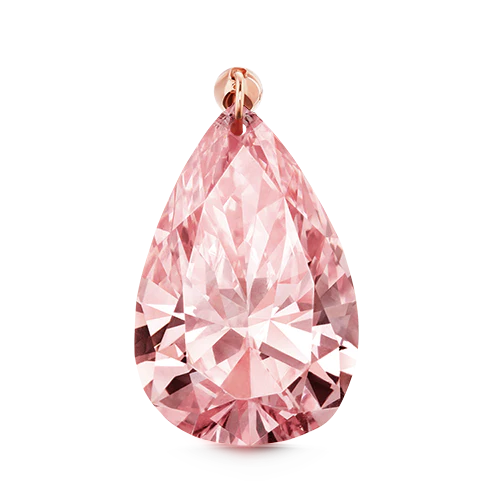 Pink Pear Floating Diamond Threaded Charm Earring With Titanium Backing - Image 10
