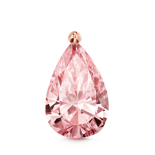 Pink Pear Floating Diamond Threaded Charm Earring With Titanium Backing - Image 5