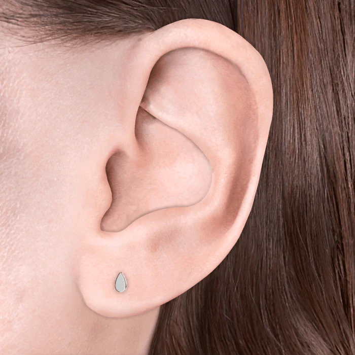 Plain Pear Shaped Threaded Stud Earring - Image 14